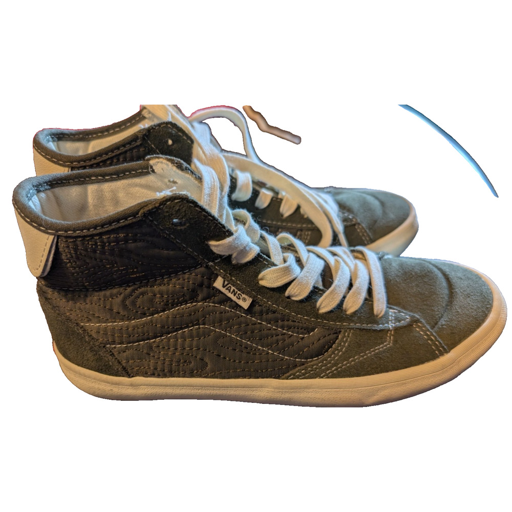 Vans The Lizzie Skateboard Shoes Green Quilted Canvas Suede M 7β W 8.5 EUC